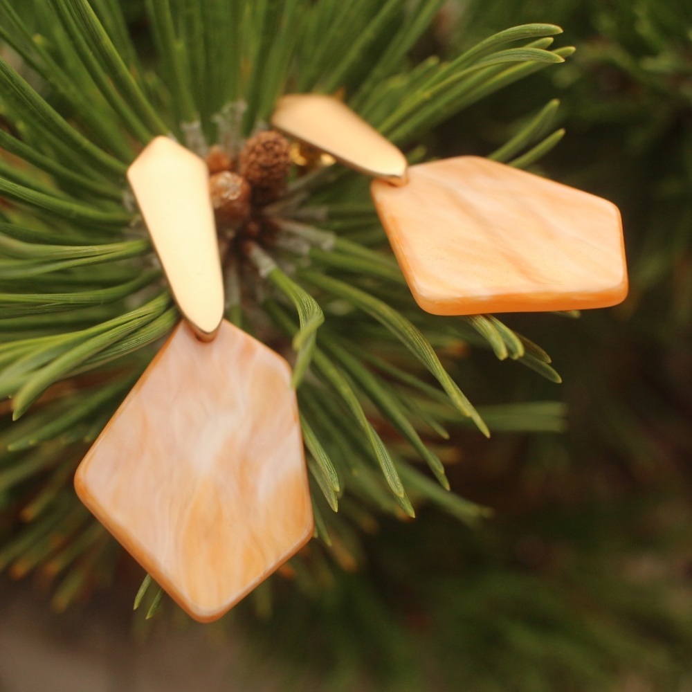 New Geometric Earrings Peach Dangle Fashion Drop